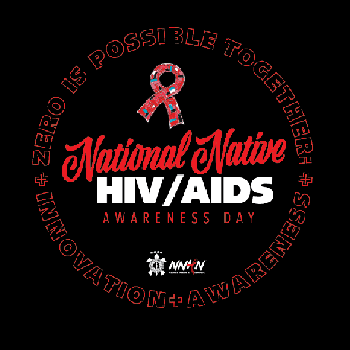 El logotipo del Día Nacional de Concientización sobre el VIH/SIDA entre las Comunidades Nativas