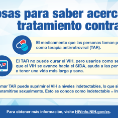 Tres Cosas para saber acerca del tratamiento contra el VIH