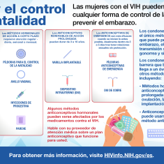 Las mujeres con el VIH pueden usar sin peligro cualquier forma de control de la natalidad para prevenir el embarazo. Las mujeres con el VIH pueden usar sin peligro cualquier forma de control de la natalidad para prevenir el embarazo.