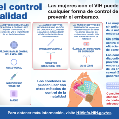 Las mujeres con el VIH pueden usar sin peligro cualquier forma de control de la natalidad para prevenir el embarazo. Las mujeres con el VIH pueden usar sin peligro cualquier forma de control de la natalidad para prevenir el embarazo.