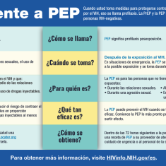 ¿Cuál es la diferencia entre la PrEP y la PEP? Aprenda más sobre estos dos métodos para prevenir la infección por el VIH con esta infográfica. ¿Cuál es la diferencia entre la PrEP y la PEP? Aprenda más sobre estos dos métodos para prevenir la infección por el VIH con esta infográfica.